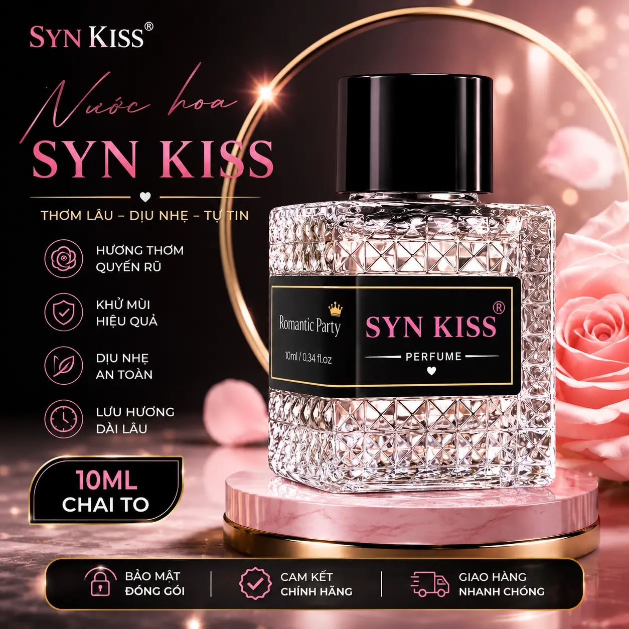 Nước Hoa Synkiss Chai To 10ML Thơm Lâu Dịu Nhẹ Tinh Tế Ngọt Ngào Lưu Hương Lâu Khử Mùi Hiệu Quả