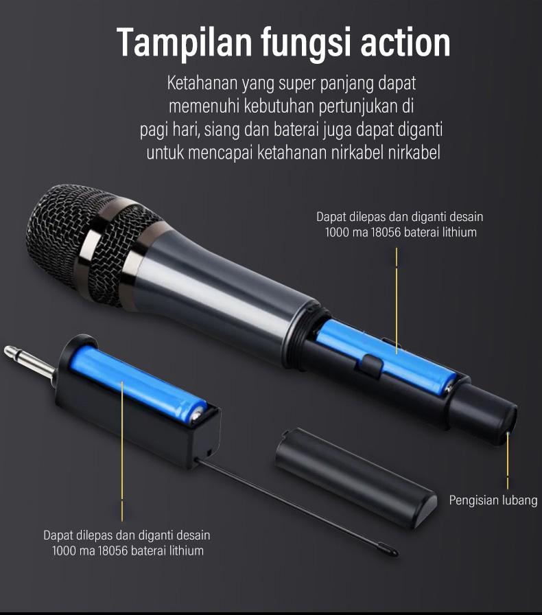 Product Introduction of SHURE-302 Mikrofon Nirkabel Karaoke Profesional Mikrofon Nirkabel Mikrofon Ganda Murah 19