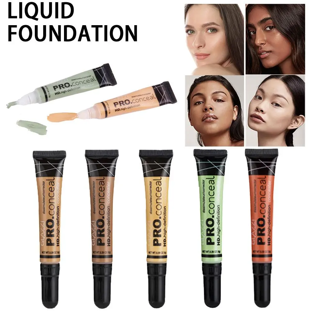 Full Cover Liquid Concealer 5 Color Foundation Air-permeable Natural Brightening Makeup Eye Dark Circles Cream Cosmetic