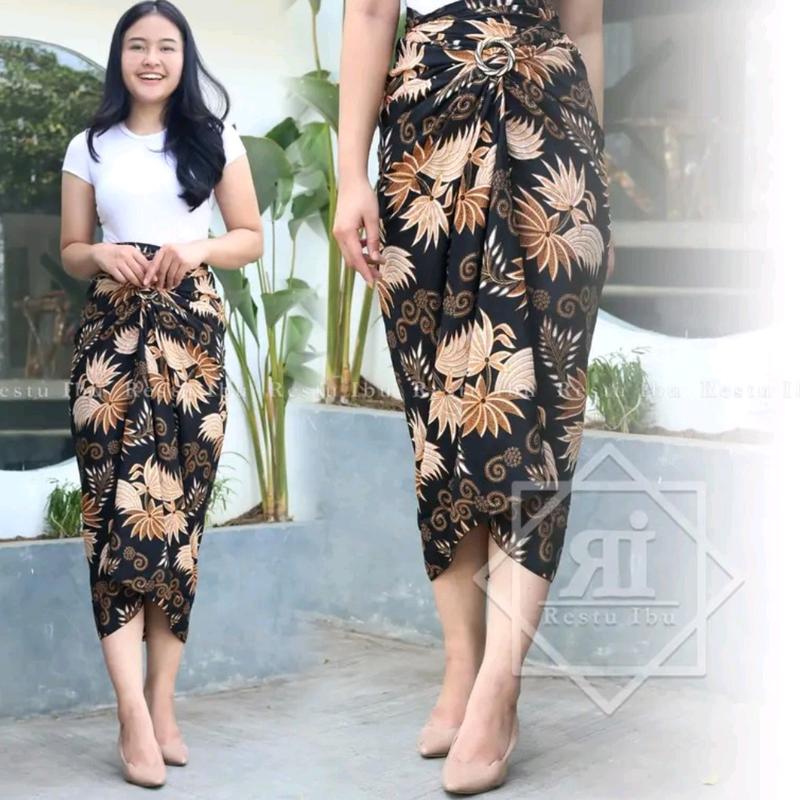 Rok Lilit Batik Kondangan Rok Lilit Wisuda Elegan Batik Halus Kekinian Rok Lilit Batik bahan foil//rok free gasper 4