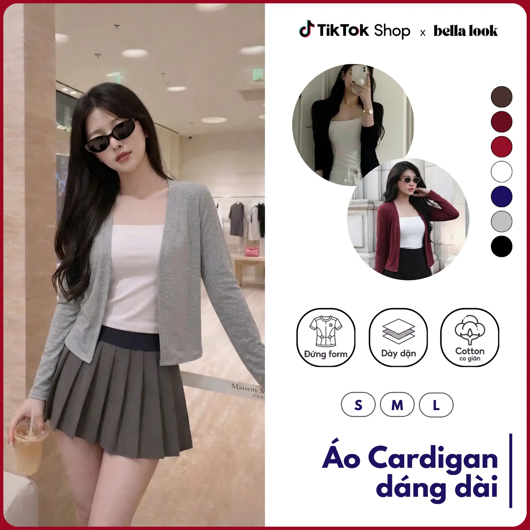 Áo Khoác Cardigan Dáng Dài Cao Cấp Sang Trọng Nàng Thơ BellaLook-903