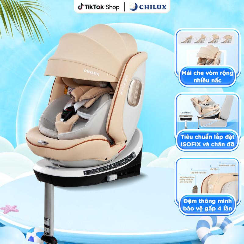 Ghế ngồi ô tô cho bé Chilux X86 từ sơ sinh đến 12 tuổi - Đạt chuẩn I-Size ,Thanh chống lật an toàn