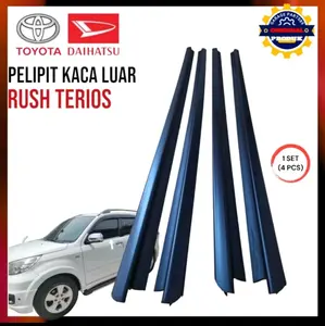 1 Set Aksesoris Pintu Mobil Rush Terios Lama: Pelipit Kaca Luar Warna Hitam Baru otomatis klakson angin 12 volt alattesmodulbasurielektrik