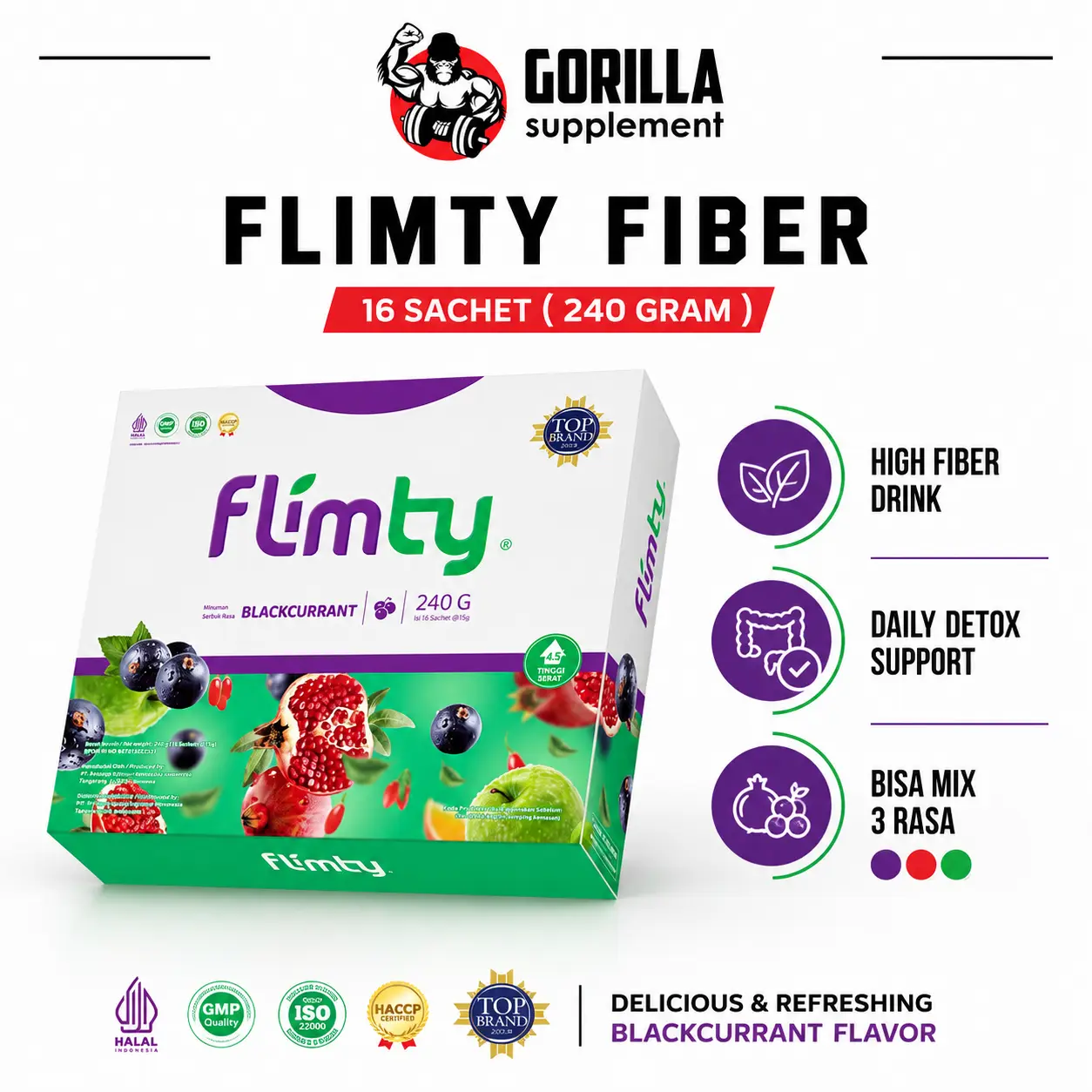 FLIMTY FIBER ORIGINAL 1 BOX ISI 16 SACHET