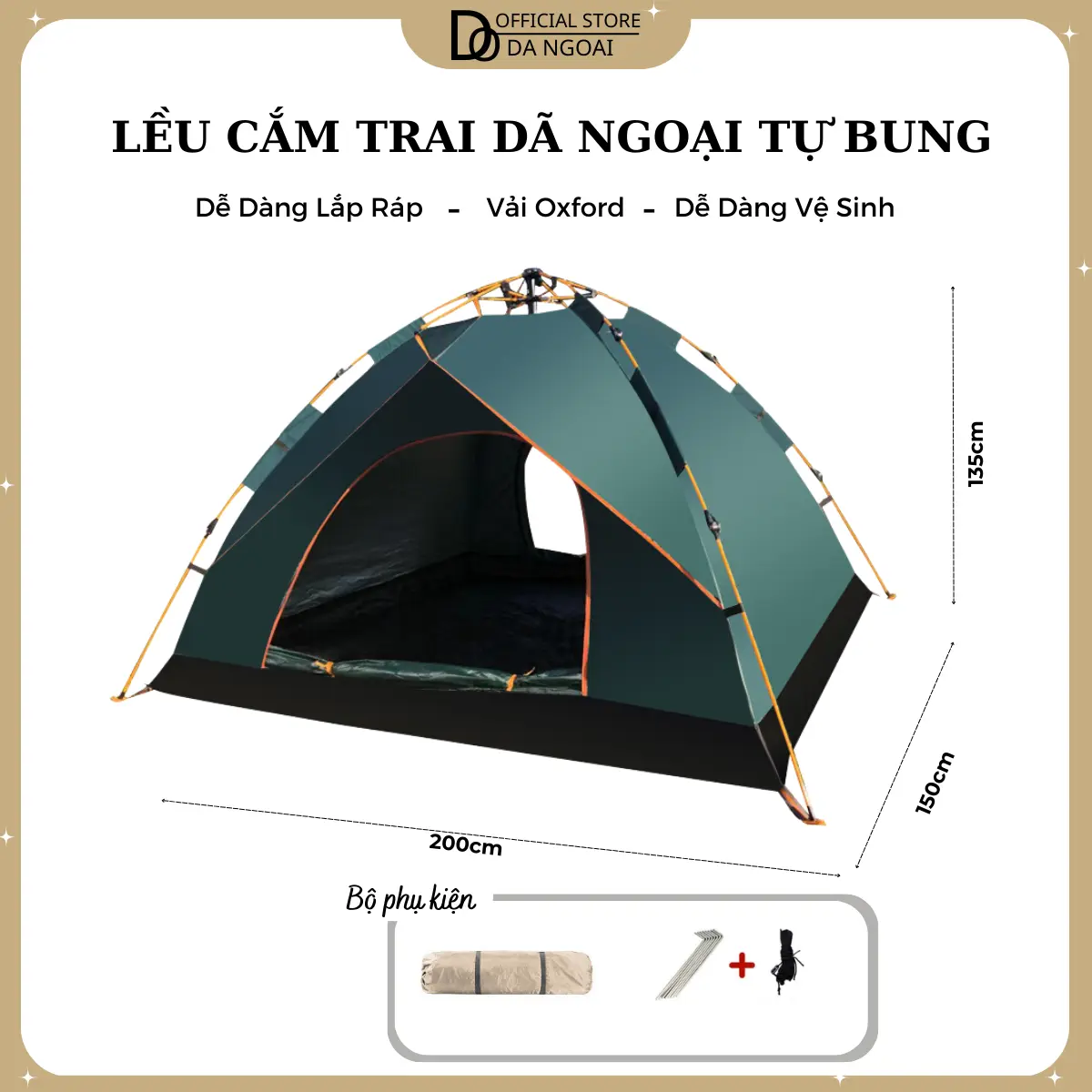 Lều Cắm Trại, lều dã ngoại tự bung, chống tia UV, chống thấm nước, lều tự giãn nở dành cho du lịch cắm trại dễ dàng mang đi phù hợp cho 2-6 người