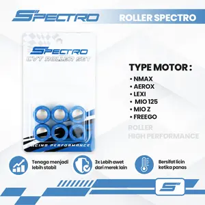 Spectro Roller Nmax Lexi Aerox Mio M3/125/Z/GT125 Xeon Fino XRide Freego Upgrade CVT Racing