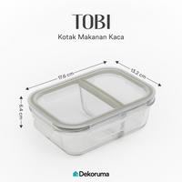 Gambar Dekoruma TOBI Kotak Makanan Kaca dengan Sekat 580 ml - Sage Green dari Dekoruma Official Store Kab. Bekasi 4 Tokopedia