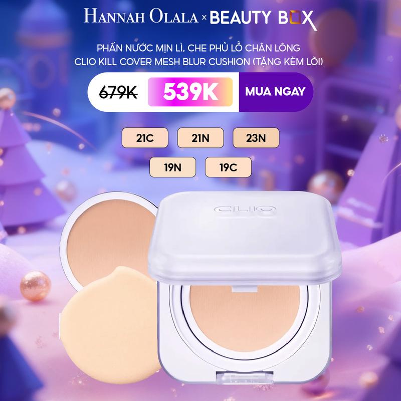 Phấn Nước Mịn Lì, Che Phủ Lỗ Chân Lông Clio Kill Cover Mesh Blur Cushion