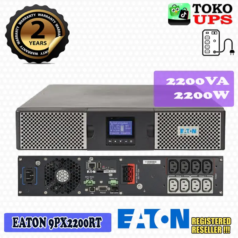 UPS Eaton 9PX2200iRT2U Rackmount 2U 2200VA 2200W 9PX2200i 2U LCD Expandable Battery