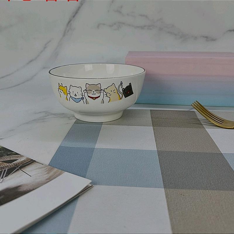 Piring Keramik Motif Kucing Bulat Ukuran 8 inch / 20 cm 2