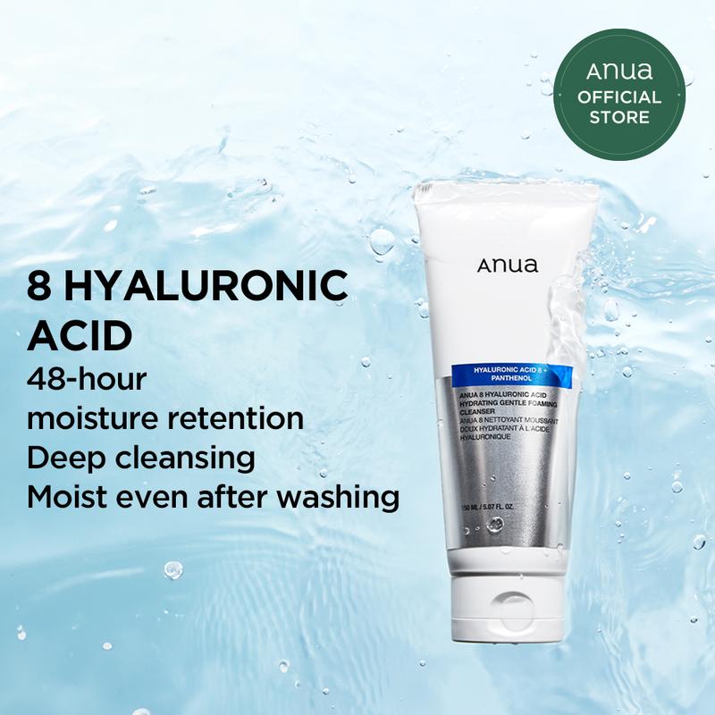 Anua 8 Hyaluronic Acid Hydrating Gentle Facial Foaming Cleanser 150ml Face Wash Skincare 0