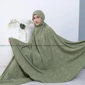 Ra Fashion - Mukena aqila Dewasa Embos crinkle Airflow Syar'i Penutup Dagu Motif Bunga Mewah Cantik Nyaman Panjang Atasan Traveling Beli Lokal