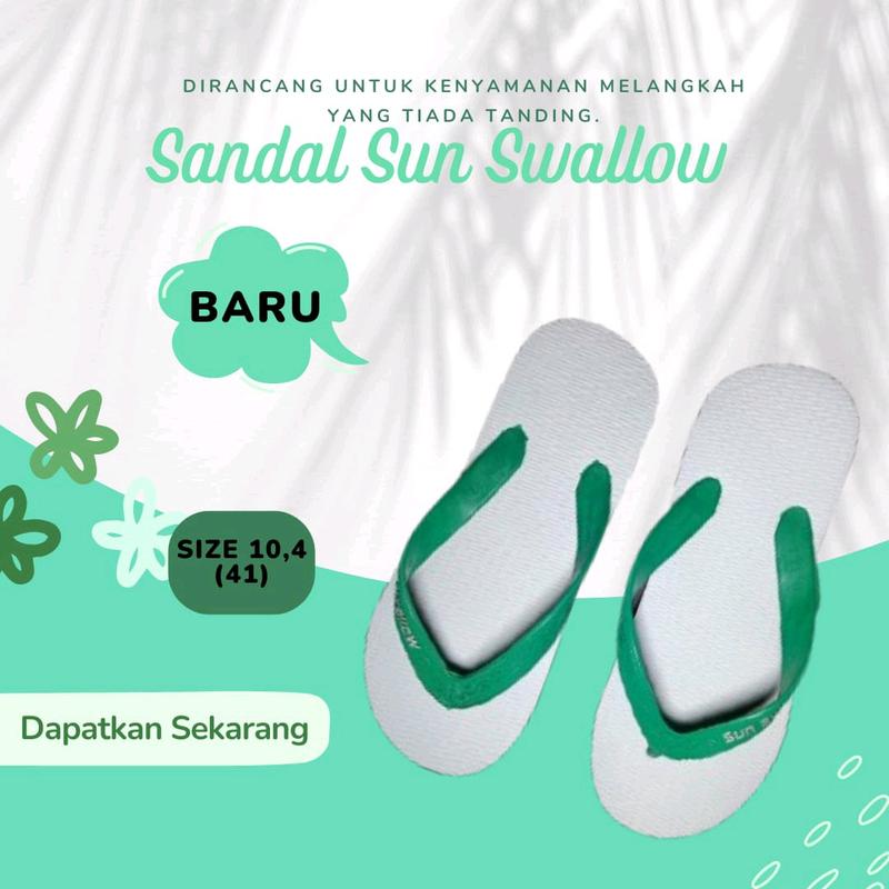 ECERAN SATUAN DAN GROSIR 1/2LUSIN!!!Sun Swallow Classic Warna SERI 9-10,5(38-41) Sandal Jepit Karet putih fleksibel sexy 3