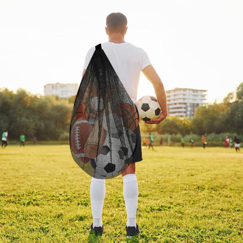 Team Work Ball Bags Extra Large Sports Ball Bag Mesh Durable Heavy Duty Basketball Soccer Ball Bag Widely Applicable with Adjustable Shoulder Strap Sports Equipment Storage Organizer BaseBall 3