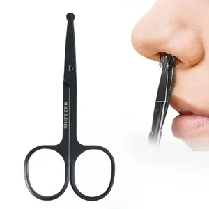 Gunting Cukur Bulu Hidung Nose Hair Stainless Steel | Nose Hair Scissors, Stainless Steel Blunt Tip Trimmer Rounded Tip Moustache Beard Facial Eyebrow Scissor Trimmer for Nose, Beard, Grooming