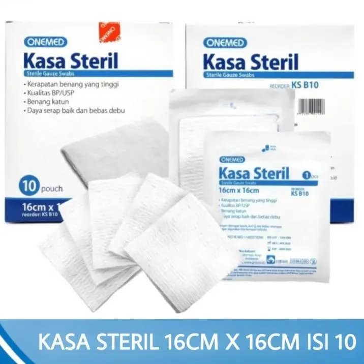 Kasa Steril 16 x 16 cm 1 Pack isi 10 pcs Perban benang 1