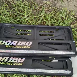 Sepasang Dudukan Plat Nomor Motor List Warna Nyala Plus Stiker Hologram Doa Ibu Sepanjang Jalan - Variasi Cover Plat Nomor Motor Universal