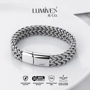 Gelang Pria Korea Titanium Stainless Steel 316L Lumivex - Lucent