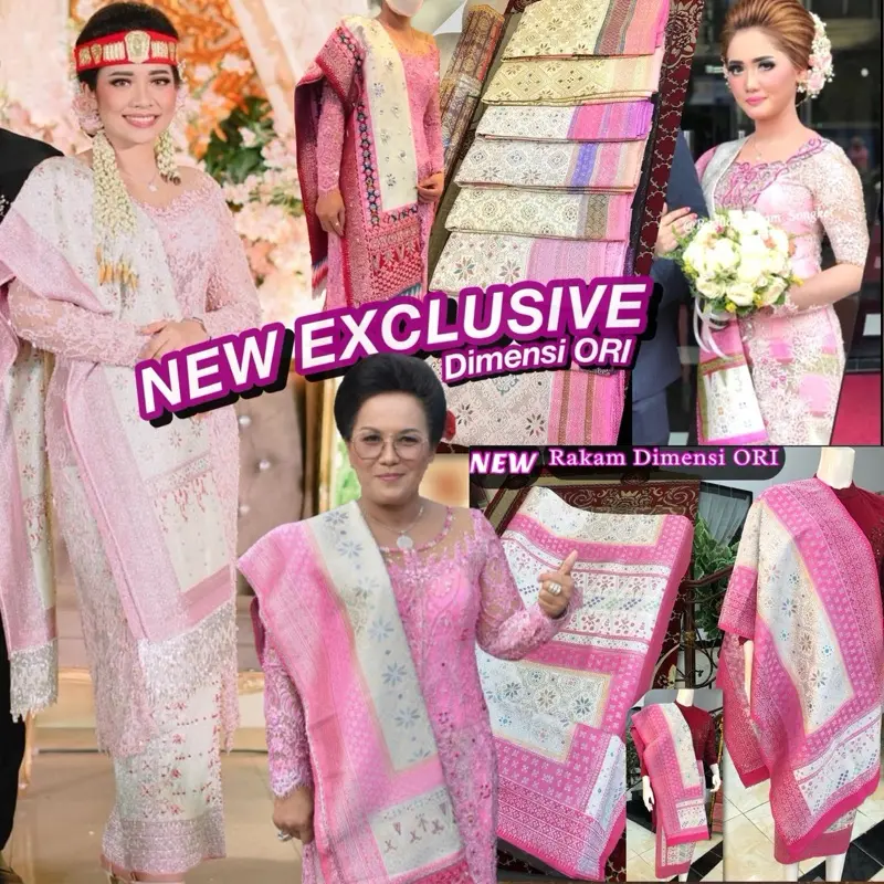 NEW Exclusive Songket Rakam Dimensi ORI /Nuansa pink,Magenta,/songket tenun asli palembang /ilham songket palembang 2