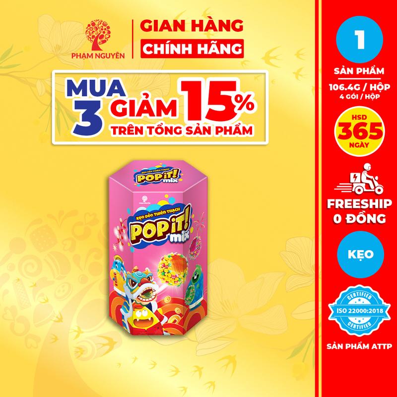 MUA 3 GIẢM 15% HỘP QUÀ TẾT 2026 Hộp Kẹo dẻo thiên thạch và nhân nước Mix vị - POPIT 100g