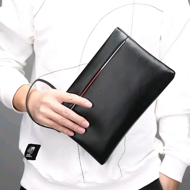 Clutch bag Tas Tangan Pria Dan Wanita / Handbag PU Leather Business Style / Hitam / Shedzan.ID Kulit Kulit
