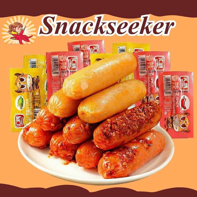 Xúc xích ăn liền Đài Loan,XÚC XÍCH SƯỜN NON MINI 2 VIÊN - SNACK SEEKER_ĐỒ ĂN VẶT NGON NGON- xúc xích ngô xúc xích cay 25g - Food