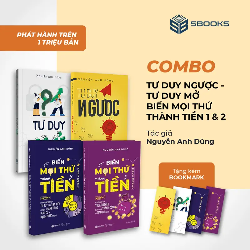 Sách - Combo 4 Cuốn : Tư Duy Ngược + Tư Duy Mở + Biến Mọi Thứ Thành Tiền (Quyển 1 + 2) 0