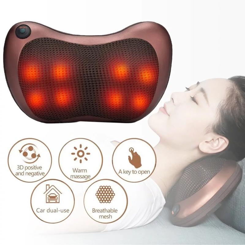 Gối Massage Hồng Ngoại 8 Bi 2 Chiều Cao Cấp - Máy, Gối Mát Xa Cổ Vai Gáy Công Nghệ Nhật Bản, Bảo Hành 12tháng
