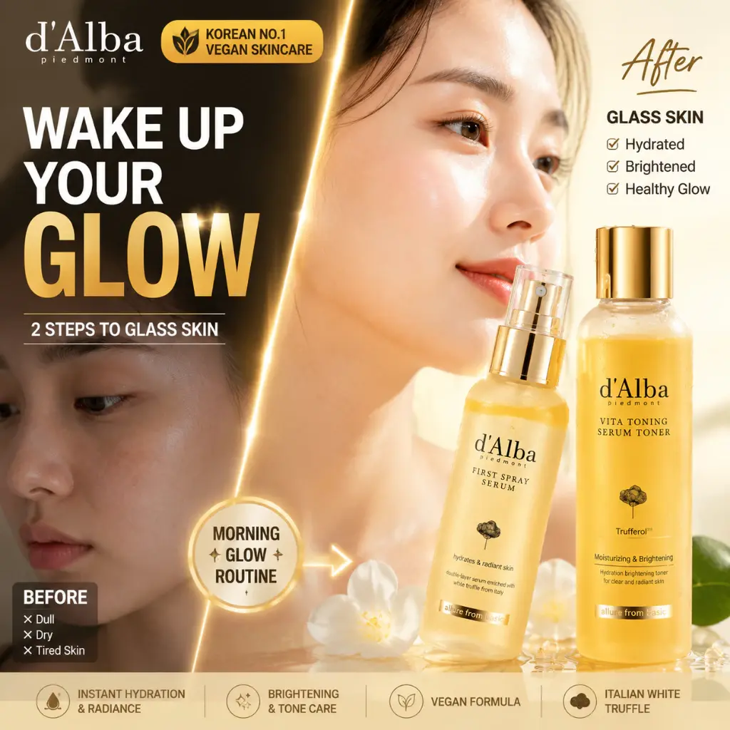 d'Alba White Truffle First Spray Serum 100ml Spray Serum Prep Makeup Bikin Kulit Glowing