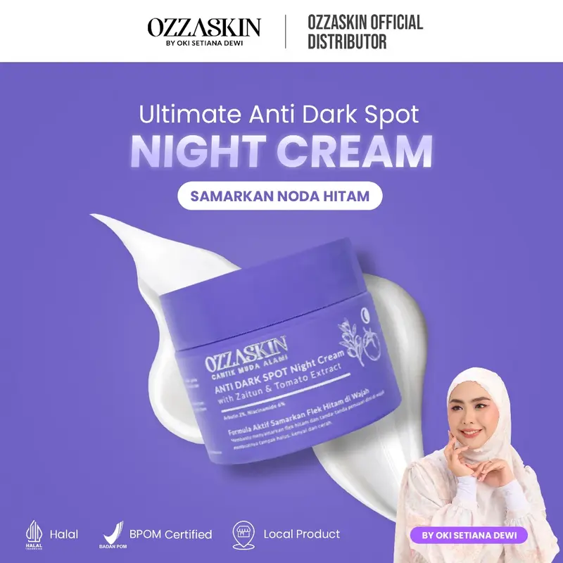 Ultimate Night Cream Ozzaskin 12,5 Gr by Oki Setiana Dewi - Pelembab Perawatan Flek Hitam - Promo Live moisturiser & mist anti flek 0