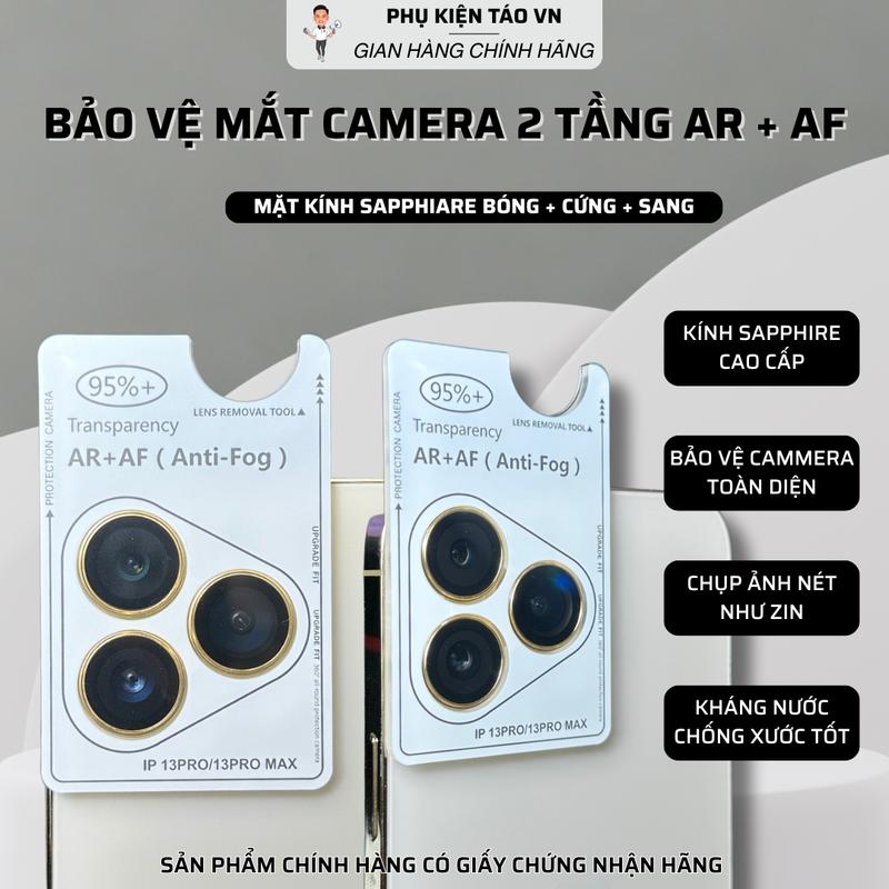Bảo Vệ Mắt Camera 2 Tầng AR + AF ( ANTI - FOG ) Phủ Sapphire Siêu Trong Suốt - Chống Trầy - Chống Va Đập - Có Đầu Tháo Cam dành cho điện thoại iphone