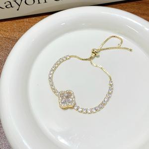 Gelang Bunga, Nada Emas, Diperbuat daripada Bahan Aloi Perak 925, Gaya Wanita Elegan kamassi titanium bangle