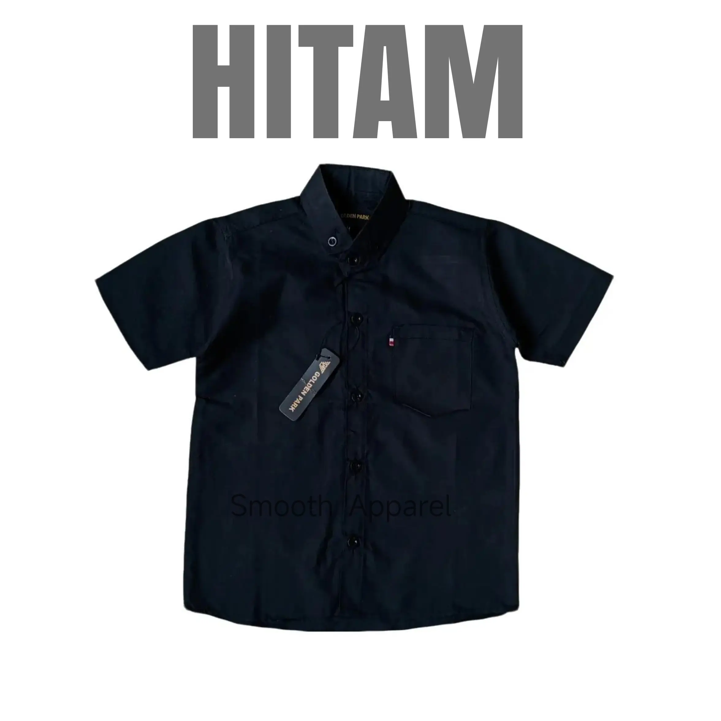 Kemeja Anak Hitam Polos - Baju Outfit Anak Umur 12 Bulan Sampai 13 Tahun