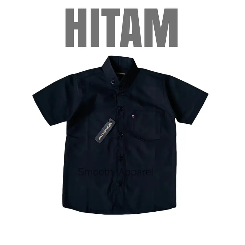 Kemeja Anak Hitam Polos - Baju Outfit Anak Umur 12 Bulan Sampai 13 Tahun 0