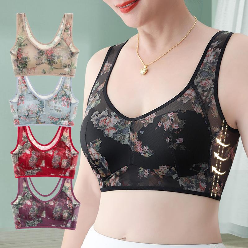 Áo Ngực Cho Người Trung Niên Và Cao Tuổi 2 Gói Cỡ Lớn Màu Nude Thoải Mái Không Đường May Có Ren Và Thiết Kế In Lưng Đẹp Không Có Vòng Thép 925-2