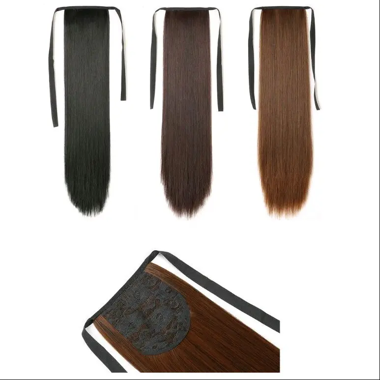 Ponytail Lurus Panjang Extension Hair clip Halus Tebal 45cm, 55, 65cm 3