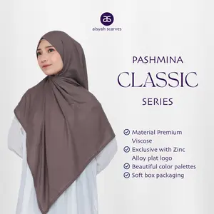 AISYAH SCARVES Jilbab Pashmina Polos Viscose Premium Classic Series misty Material Premium Soft Box Packaging Hijab Ringan dan Lembut Cocok untuk Berbagai Kesempatan