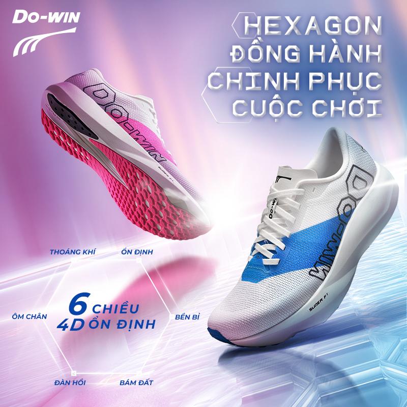 Giày Dowin Hexagon2 Giày thể thao chạy bộ nam nữ Công nghệ đế mới nhất, nhẹ êm, nảy vượt trội, siêu thoáng khí