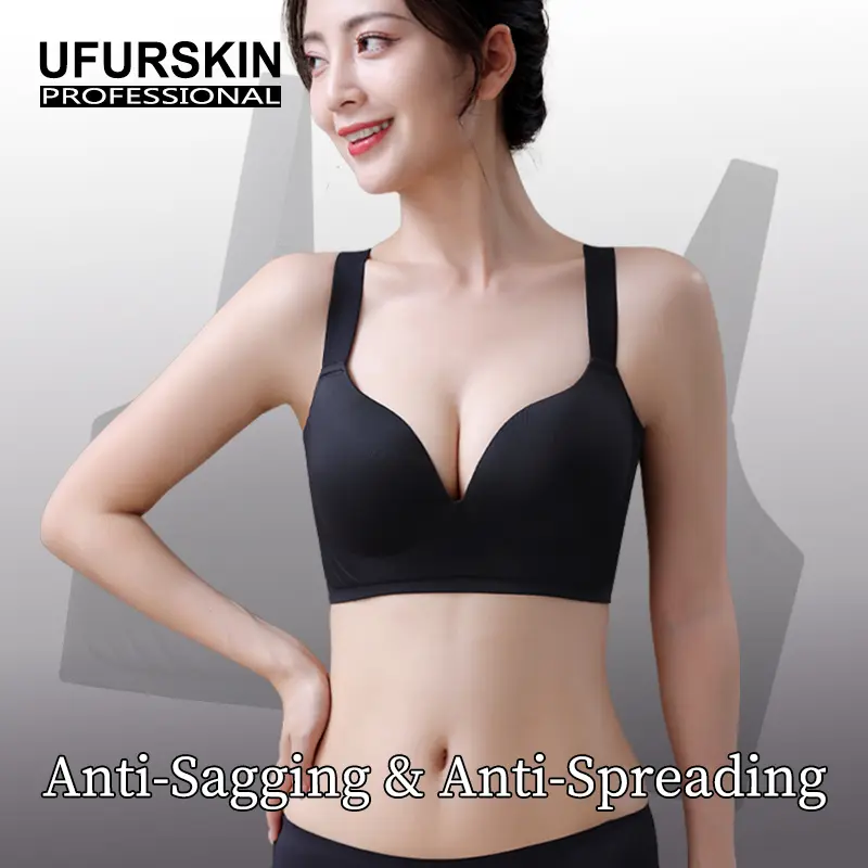 34-44CD No trace plus size bra women gather up the pair of breasts to prevent sagging adjust the big bra to show a small underwire jelly underwear Womenswear Lady Comfort Bridal Basic Minimalist-----A10