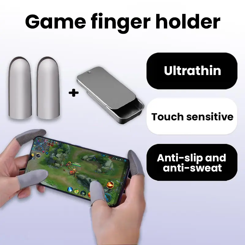 Fatefire Finger Cover Silver Fibre Breathable Game Controller Fingertips Sleeve For Pubg Touch Screen Pro Gaming Thumb Gloves