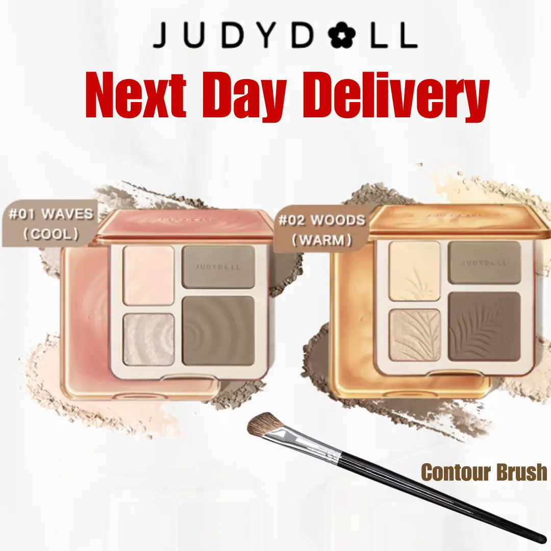 For Judydoll Highlight & Contour Palette - Natural, Long-lasting, Waterproof, 9g - Makeup, Bronzer for Daily Use - Flawless Cosmetic