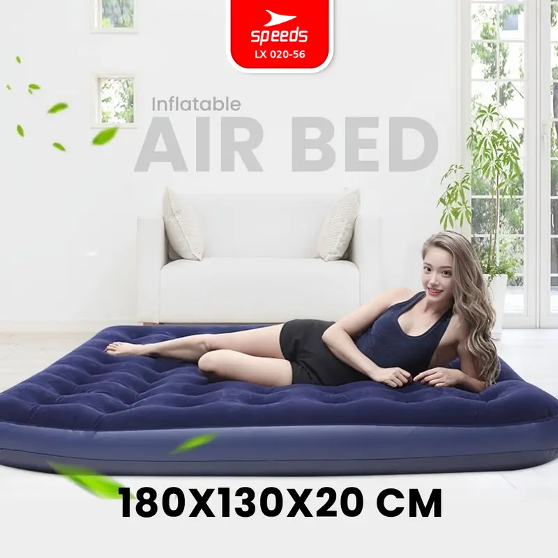 SPEEDS Matras Angin Single/Double Kasur Tiup Air Sleeping Bed Outdoor Indoor Kasur Tidur Dewasa 020-56 6