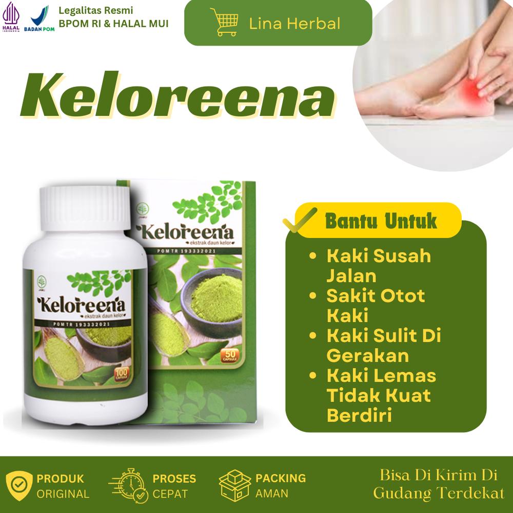 Keloreena Atasi Kaki Susah Jalan, Kaki Sulit Di Gerakan, Kaki Lemas Tidak Kuat Berdiri, Sakit Otot Kaki - 50 Kapsul