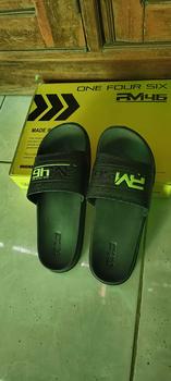 Product Review of RM146- Sandal Slop Full Karet Motif Timbul Hitam Hijau Stabilo Sendal Slop priamurah sandal  slop premium from p**a b**5 0