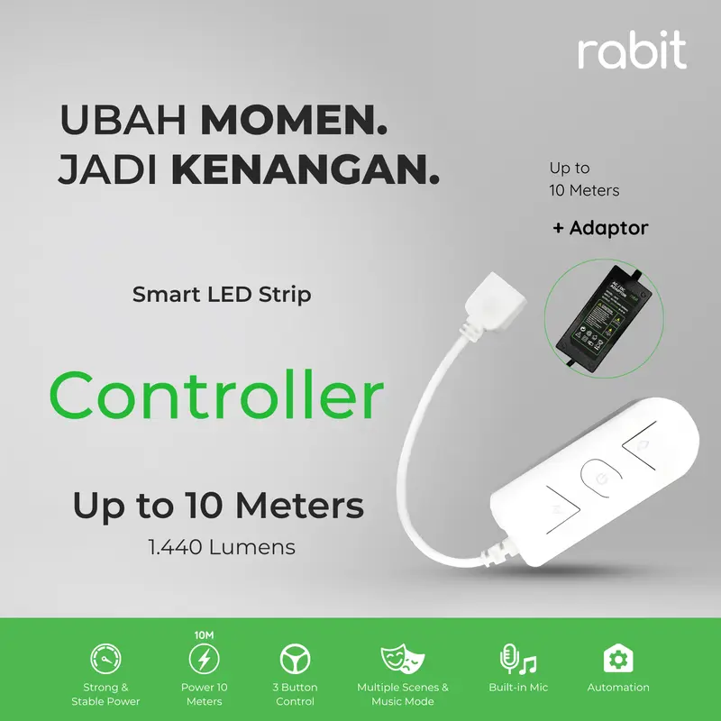 RABIT SMART LED STRIP COLOR CONTROLLER RGB CW WW ADAPTOR UP TO 10 METER