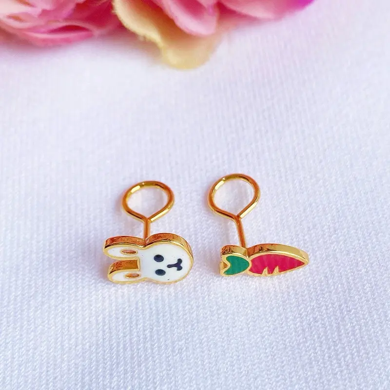 Anting Toge Anak Balita Little Bunny Carrot Lapis Emas 2
