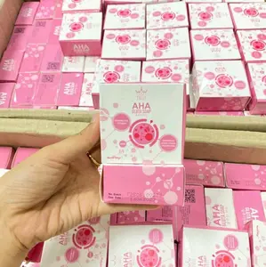 1pc Sabun AHA Pink Mencerah untuk Wajah & Badan Melembabkan Kulit Membuat Lebih Lembut dan Nyaman