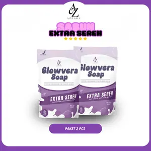 PROMO Paket 2pcs Sabun Glowvera Extra Sereh | Sabun Pencerah & Sabun Mencerahkan Kulit & Anti Bau Badan & Lembabkan Kulit | Aman Ibu Hamil & Anak | Soap  Perawatan Mandi Lightening Tubuh Pemutih Jerawat Punggung Bekas Luka