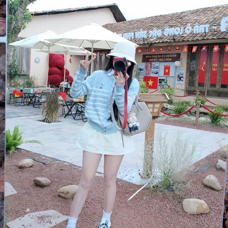 Áo len Cardigan dài tay thêu hình chất len vặn thừng dày dặn hàng Qc A30