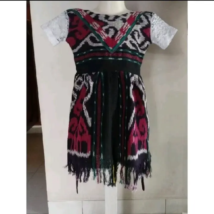 DRES TENUN ANAK-ANAK KOMBINASI BROKAT, BAJU RESMI BAJU KONDANGAN CANTIK DAN IMUT 5